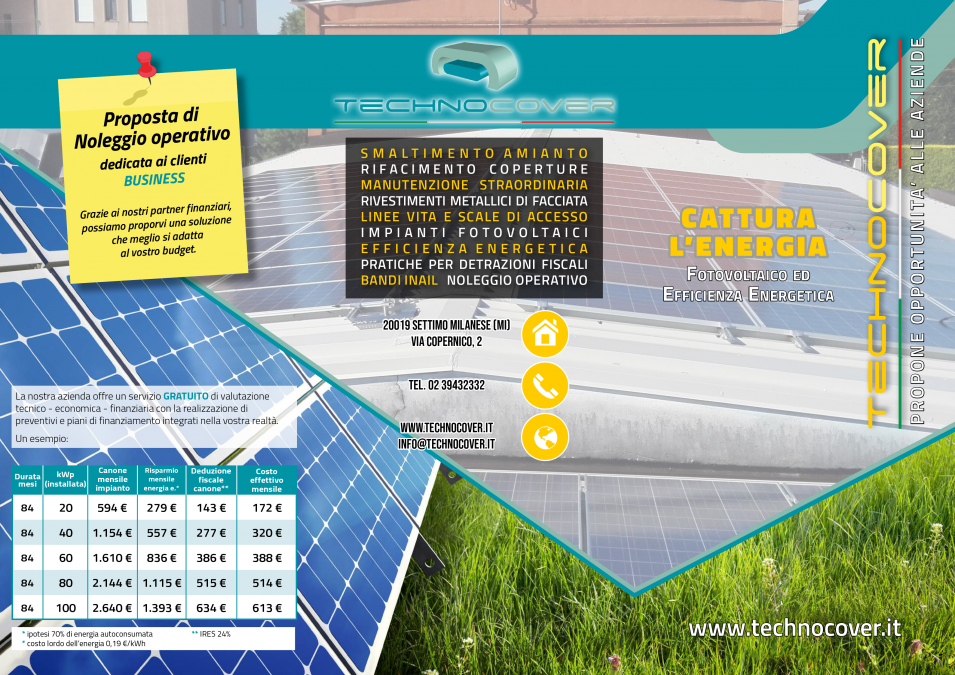 Brochure CATTURA L’ENERGIA fotovoltaico ed efficienza energetica